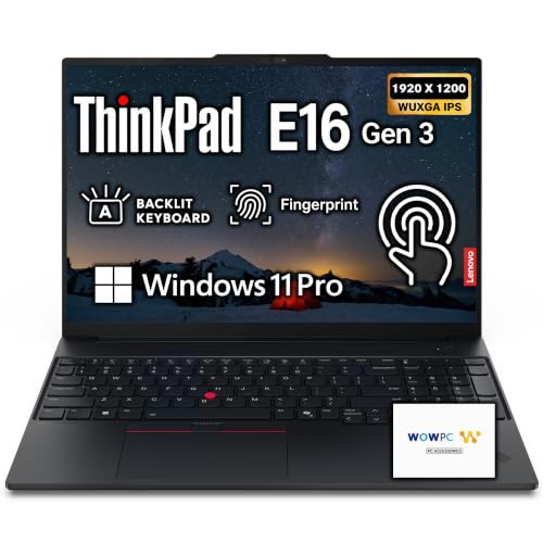 Image of Lenovo ThinkPad E16 Gen 3 16 inch Touch Laptop, AMD Ryzen 5 230, 16GB / 512GB