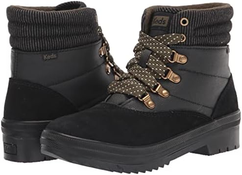 Keds Women's Camp Boot Suede SPLSH TWL VLVT Rain, Black, 8 | Image 6