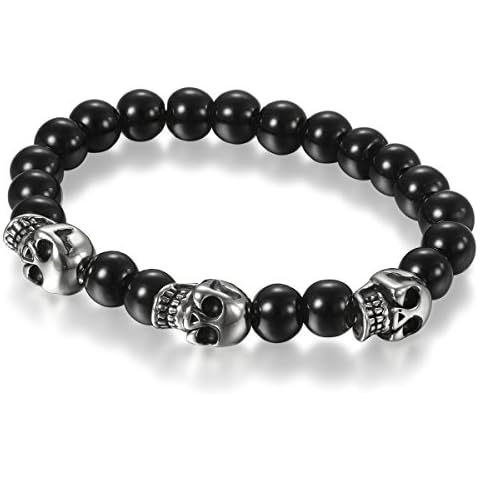 Flongo Bracelet Homme Crâne Cover