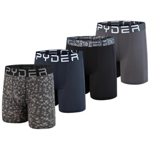 Boxer Spyder hommes nylon filet multicolore navy noir gris S