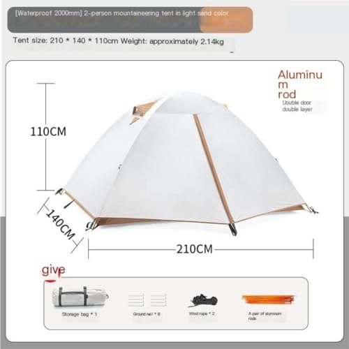 Carpa para camping ligera y espaciosa para 2 personas miniatura 2