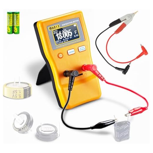 Capacitor Tester, Digital ESR Meter, 0.01pF to 470F Micro Farad Meter, Multifunction Capacitance Tolerance D-Value Q-Value Estimation Capacitance Meter for Super Capacitor, Including SMD Clips