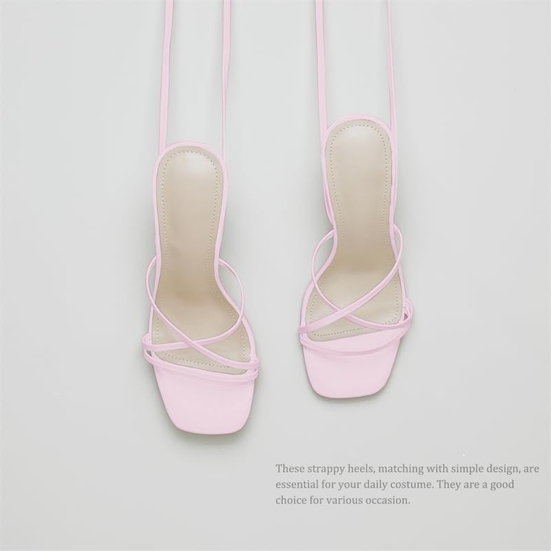 Women’s Strappy Stiletto High Heeled Square Toe Sandals4