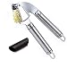 Simple Chef Stainless Steel Garlic Press & Silicone Peeler Set - Easy to Use & Easy to Clean - Perfect for Mincing, Crushing, Pressing & Peeling