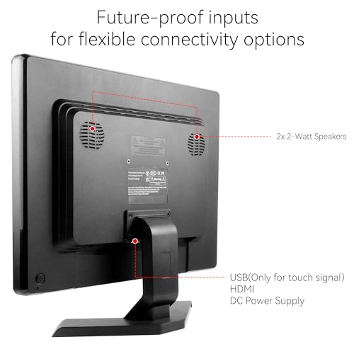 Image of 17 inch 10-Point Touch 4:3 Full HD 1280x1024 Square Touch Screen Monitor with HDMI USB Ports, VESA, Touchscreen for PC POS Machine Win 10 11, Built-in Speakers