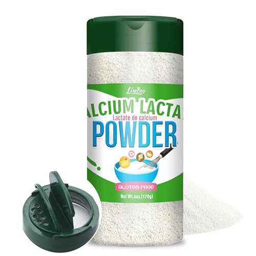 Calcium Lactate Powder 6oz Pure Calcium Lactate Food-Grade Helps Neutralize Food Acidity Non-GMO Food Stabilizer and Bulking Agent for Dairy Products Breads Pastries Ice Cream Jellies