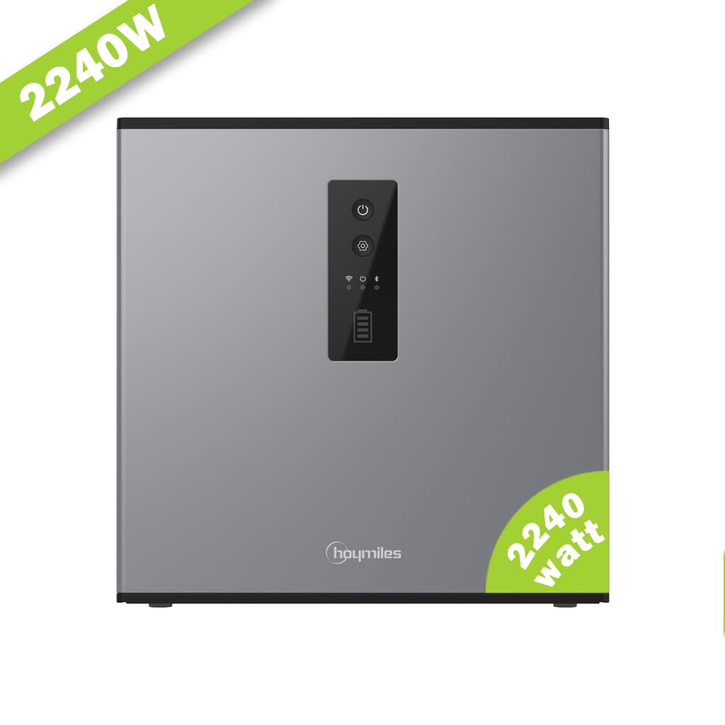 Hoymiles Mémoire solaire 2 240 Wh pour centrale électrique de balcon, Plug & Play pour système photovoltaïque, 2,24 kW, banque solaire pour balcon plafond, divers micro-onduleurs, étanche IP65