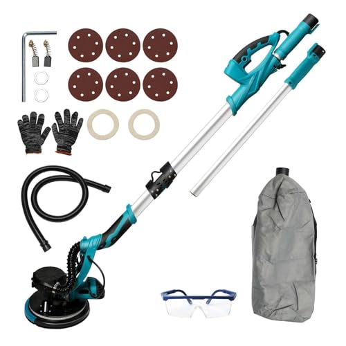 Lijadora Eléctrica For Paneles De Yeso 1250 W Con Aspiradora, Piso 800 A 1800 RPM Mango Extensible Plegable, Herramienta Pulido Abrasiva Buen Efecto De Pulido, FáCil Y Limpio.