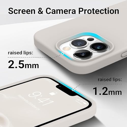 Image of DIZORO Microfiber Candy Case Compatible for iPhone 13 Pro Max Shockproof Slim Back Cover Liquid Silicone Case - Off White