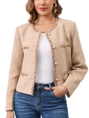 Image of M.Infisavo Cropped Tweed Blazers for Women