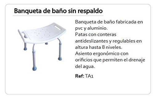 Fauteuil de douche/bain | Réglable en hauteur | Avec dossier | Découpe anatomique | Aluminium | Marina | Mobiclinic