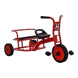 GASLIKE Children's Pedal Tricycle, Kindergarten Children's Toy Car Tandem Bike for 2-8 Years Old, High Carbon Steel Frame | Solid Tires, Maximum Load Capacity 25Kg,5107 red,Rubber Wheels