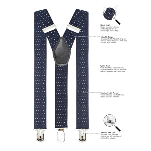 Image of Peluche Steaming Polka Dot Suspenders (3.5cm Strap Width Elastic)