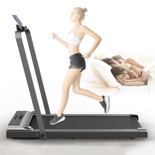 Image of Folding Treadmill,2 in 1 Electric Under Desk Folding Treadmill Walking Machine,with LED Display & Remote Control & Mobile Phone Holder