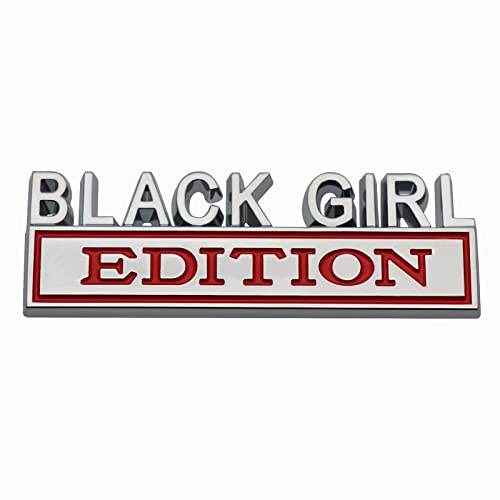 Image of 2Pc Black Girl Edition Emblem 3D Fender Badge Car Truck Decal Fit for Car Truck SUV (Chrome Red)