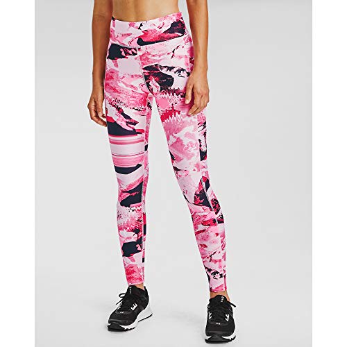 Under Armour Women's HeatGear Armour Ankle Printed Crop , Cerise (653)/White , Medium