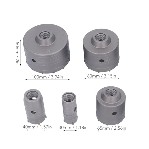 Kit de brocas para concreto 9 piezas 30-100 mm miniatura 2
