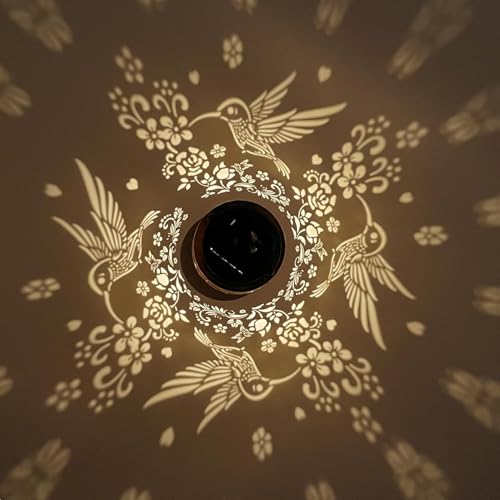 Image of Solar Hanging Lantern Outdoor Waterproof, Metal Jar Light with Hummingbird Floral Cut Design, Warm LED Decorative Garden Light for Balcony, Patio, Yard & Gift for Mothers Day (1)