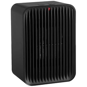 Amazon Basics Ceramic Space Heater, Electric Heater for Indoor Use With 3 Heat Settings, Temperature Control, Lightweight (1.7 LBS), 520W, 5.1″L x 3.5″W x 7″H