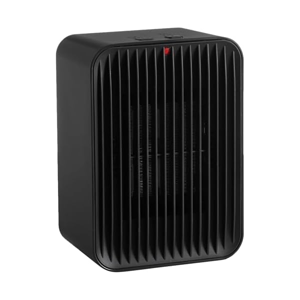 Amazon Basics Ceramic Space Heater, Electric Heater for Indoor Use With 3 Heat Settings, Temperature Control, Lightweight (1.7 LBS), 520W, 5.1″L x 3.5″W x 7″H