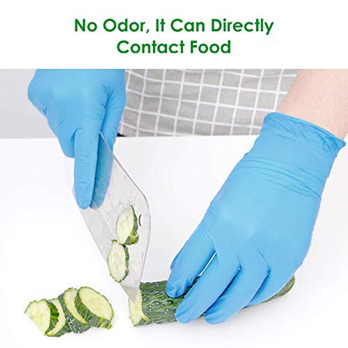 Nitrile Gloves, Hizek 100pcs Nitrile Gloves Disposable Exam Gloves Latex-Free Powder-Free Nitrile Gloves Exam Gloves Protective Gloves (S,M,L) (Blue, L)… - Thumbnail 6
