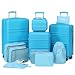 Produktbild KONO Koffer Trolleys Gepäck-Set Leicht ABS Hartschalenkoffer mit TSA Schloss bei Organizer Set 8-teilig Ordnungssystem für KofferBlauKofferset-Kosmetikkoffer-M-L-XL