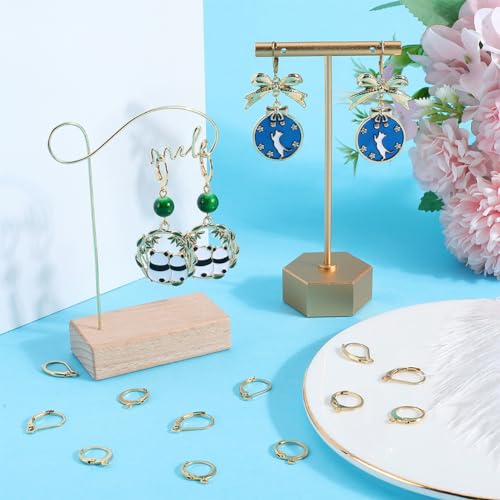 SUNNYCLUE 1 Box 80Pcs Real 18K Gold Plated Leverback Earring Hooks Bulk French Lever Back Earring Hooks Huggie Hoop Stainless Steel Ear Wires Fishhook Findings for jewellery Earrrings Making Supplies - Image 4