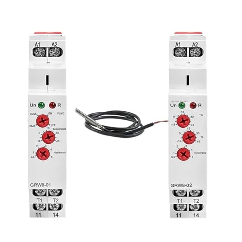 Relais de contrôle de température GRW8 16A avec sa sonde de 3m pour armoire électrique