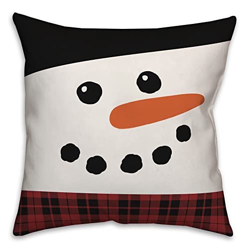 Creative Happy Snowman Throw Pillow 18x18