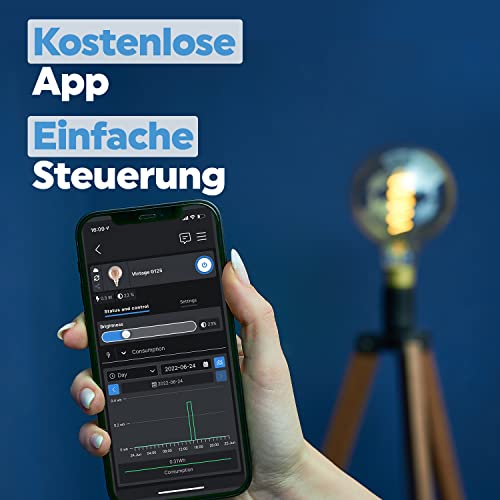 Shelly Vintage G125 Smart Home gloeilamp, dimbaar, E27, digitale afstandsbediening, retro gloeilamp via app en wifi… - Afbeelding 4