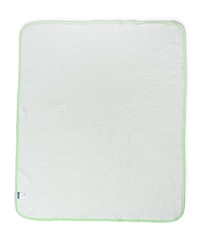 Image of Mi Arcus 100% Cotton Knitted Dual Layer Animal Print Warm Sherpa Blanket for Baby Boys Girls 0-12 M -Green 100x85 cm