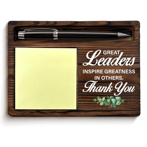 Thank You Leader Gifts Sticky Note Holder Appreciation Gifts for Boss Manager Leader, Leadership Self-Stick Note Pad Holders Home Office Decor