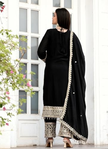 Image of Traditional Embroidered Pakistani Salwar Kameez Set, Pista Green, Cotton Silk with Zari Work