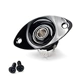 WLDJXLGL Metal Oval Guitar Jack Plate 1/4' Guitar Input Jack Socket Plate Guitar Output Jack Plate with Screws for Fender Strat Tele Style Electric Guitar (Black)