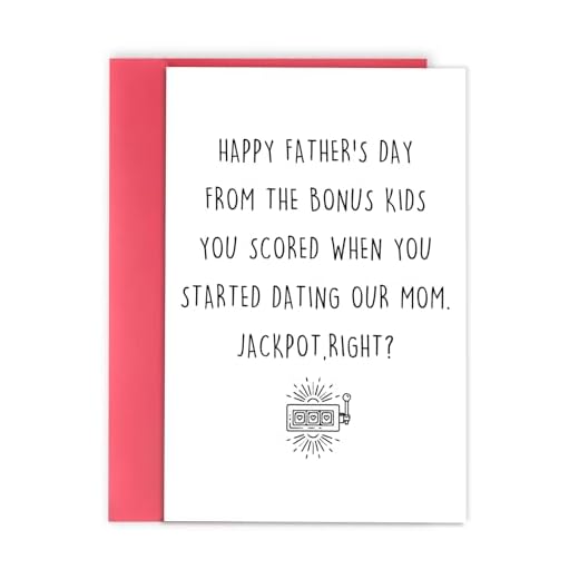 Asmallgf Funny Fathers Day Card for Step Dad, Bonus Dad Fathers Day Gift, Fathers Day from Step Daughter Son