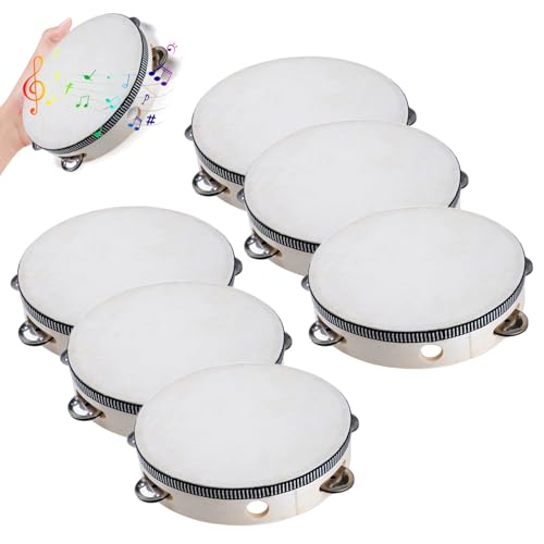 Tambourin à main percussion de 15 cm avec cymbalettes au son cristallin