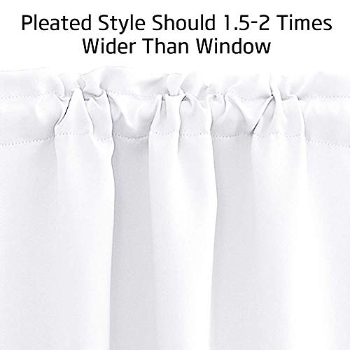 Nicetown Room Darkening Window Curtains - Rod Pocket 50% Blackout Functional Room Decoration Short Window Treatment Tiers For Kitchen/Cafe/Bathroom, Pure White, 2 Panels, 29 By 24 Inches #TOP2
