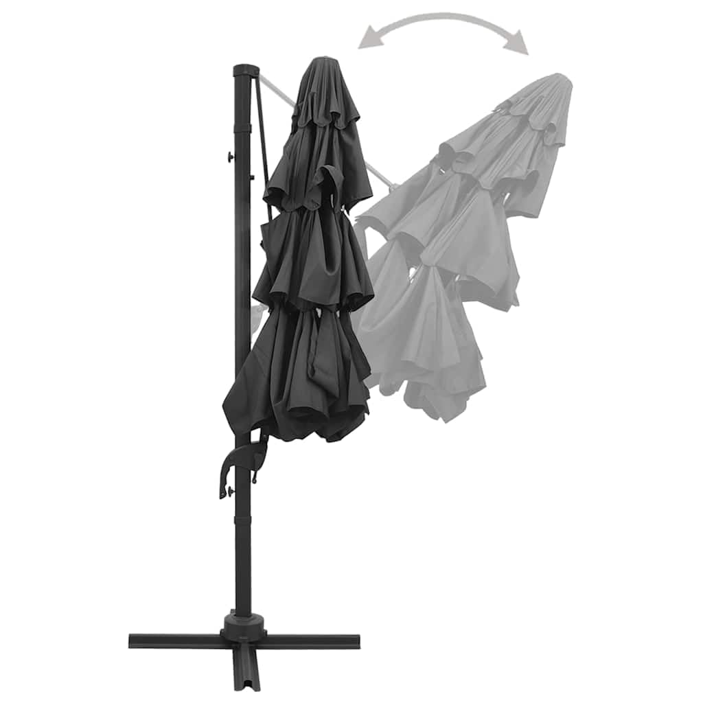 SYDE 4-poziomowy parasol ogrodowy aluminium błękitny