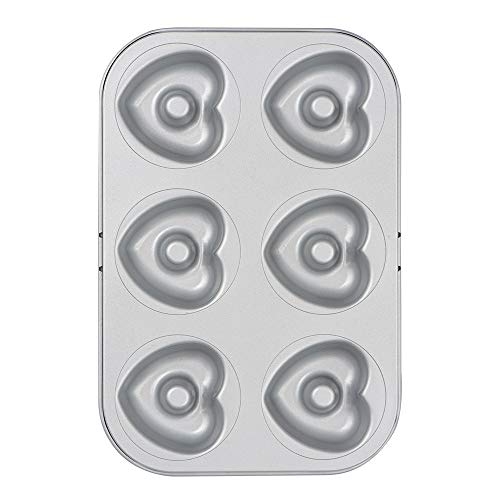 Decora 0070037 Stampo Amore 6 Ciambelle Cuore Ø 7,5 Cm Antiaderente