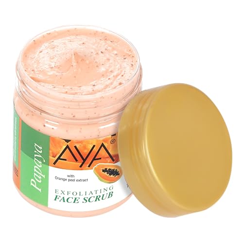 Image of AYA Papaya and Vitamin C Tan & Dead Skin Removal Scrub For Face & Body (100 Ml+100 Ml)|Exfoliating & Brightening Scrub|Blackhead Remover,Whitehead Remover,Detan Pack I Face Scrub For Women & Men