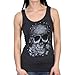 Hot Leathers Skull Bandana with Crystal Studs Women's Biker Tank Top (Charcoal Heather, Medium)