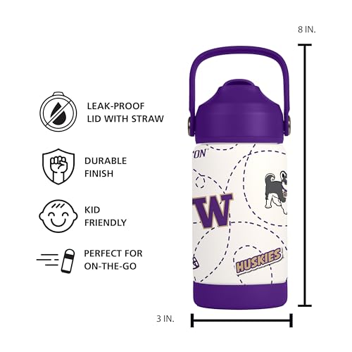 Image of Logo Brands NCAA Mascot Stainless-Steel Kids Bottle -Soft Silicone Mouthpiece, Easy To Carry, Kid-Friendly Design- Great For School & On-The-Go