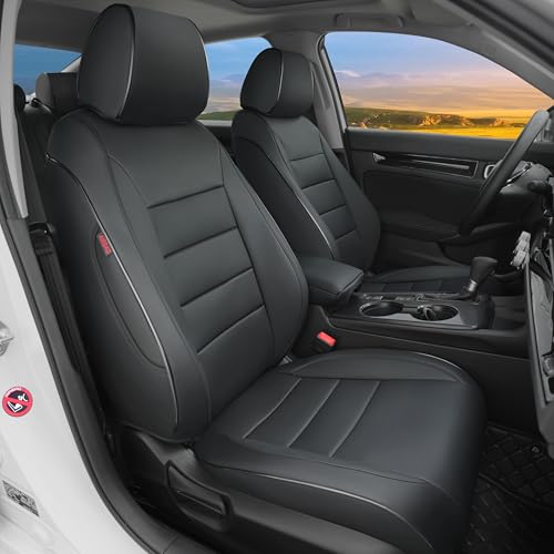 Lolcar Custom Fit Civic Seat Cover Full Set for Honda Civic 4 Door Sedan-Only (2022 2023 2024 EX)&(2025-2026 Sport),5-Seats Full Set,Leather Seat Protector (Black)