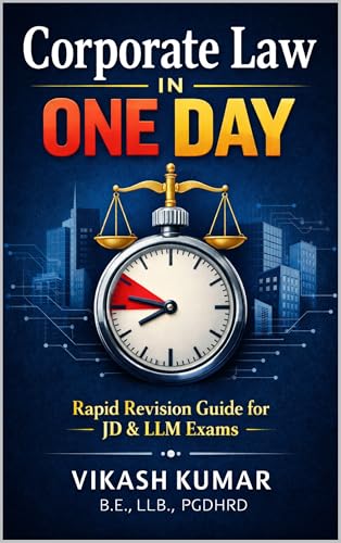 Corporate Law in One Day: A High-Yield Rapid Revision Guide for JD & LLM Exams – Governance, Finance, M&A, Insolvency & Regulation (NLU Law Master Series ... BBA LLB, B.Com LLB & LLB (2025–26) Book 5)