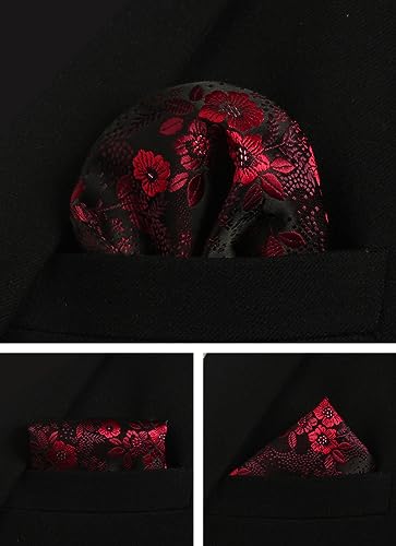 Image of Paisley Floral Mens Tie Formal Necktie Pocket Squares Ties Clips Cufflinks Classic for Men Set