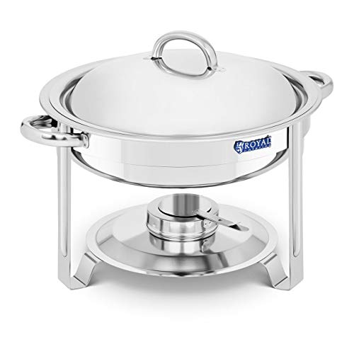 Royal Catering RCCD-5-60 Chafing Dish rund 3,6 L Speisenbehälter Ø 30,5 cm Wärmebehälter Speisenwärmer Warmhaltebehälter