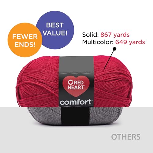Image of Red Heart Comfort Burnt Orange Yarn - 1 Pack of 16oz /454g - Acrylic - 4 Medium (Worsted) - 867 Yards - Knitting /Crochet
