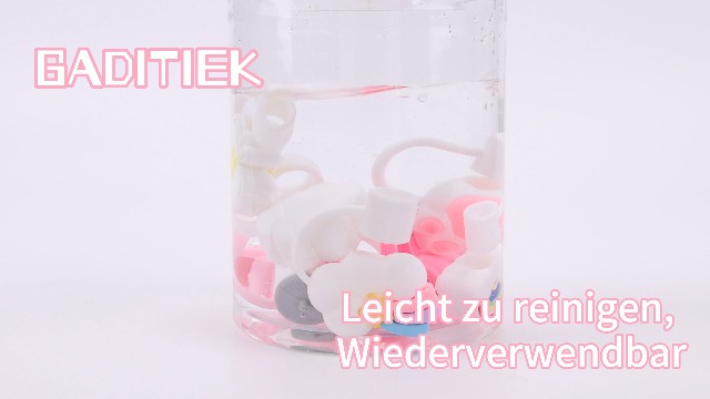 Silikon-Strohhalmabdeckung Cloud Design – 4 Stück, Für Große Strohhalme Bis 10 Mm, BPA-frei