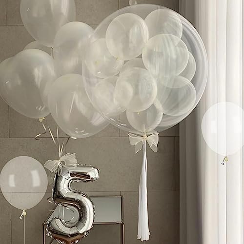Image of 200pcs Clear Balloons 5 Inch Mini Transparent Latex Balloons