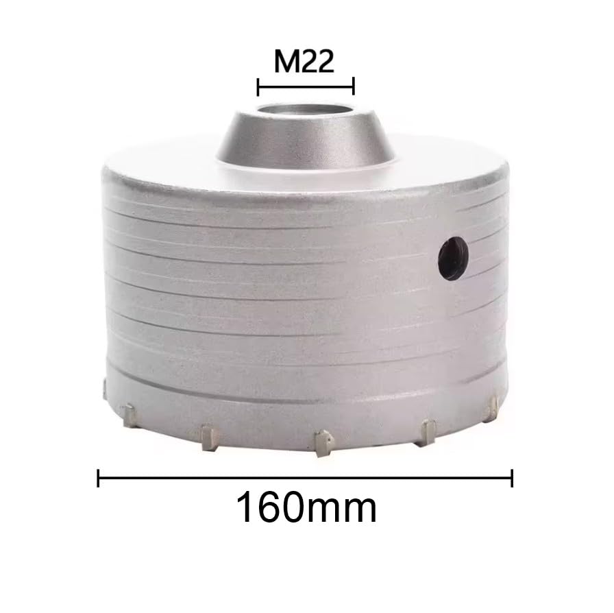 CAROTATRICE FRESA A TAZZA DA 160 mm CON ASTA SDS MAX (18mm) LUNGHEZZA 350 mm PER FORARE CEMENTO (NON ARMATO) CALCESTRUZZO, MATTONI, PIETRA